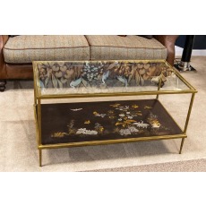 Ex-Display Liskeard - Gold Leaf Glass Coffee Table Ex-Display Liskeard - Gold Leaf Glass Coffee Table
