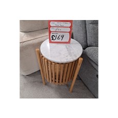 Ex-Display Plymouth - Soho Slatted Side Table with Marble Top