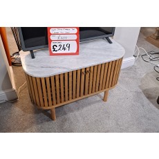 Ex-Display Plymouth - Soho Slatted TV Unit with Marble Top
