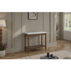 Florence Walnut Stained Oak 70cm Sofa Side Table with Marble Top Florence Walnut Stained Oak 70cm Sofa Side Table with Marble Top