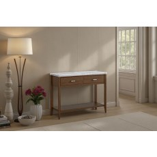 Florence Walnut Stained Oak 100cm Console Table with Marble Top Florence Walnut Stained Oak 100cm Console Table with Marble Top