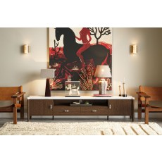 Florence Walnut Stained Oak 210cm Large TV Unit with Marble Top Florence Walnut Stained Oak 210cm Large TV Unit with Marble Top