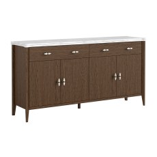 Florence Walnut Stained Oak Large 160cm Sideboard with Marble Top Florence Walnut Stained Oak Large 160cm Sideboard with Marble Top
