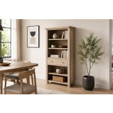 Normandy White Wash Large Bookcase