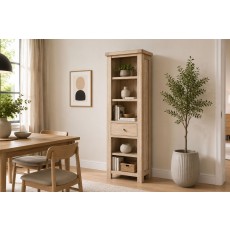 Normandy White Wash Slim Bookcase