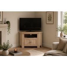 Normandy White Wash Corner TV Unit