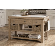 Normandy White Wash Large Kitchen Island