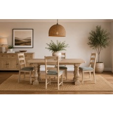 Normandy White Wash Small Ext 140-185cm Trestle Dining Table