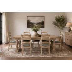 Normandy White Wash Large Ext 200-245cm Trestle Dining Table
