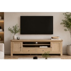 Normandy White Wash 218cm Large TV Media Unit