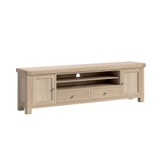 Normandy White Wash 218cm Large TV Media Unit