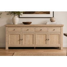 Normandy White Wash 4 Door 4 Drawer Large Sideboard