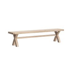 Normandy White Wash Cross Leg Diining Bench