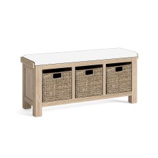 Normandy White Wash Storage Hallway Bench Normandy White Wash Storage Hallway Bench