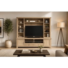 Normandy White Wash Extra Large TV Storage Combination Unit (Top + Base)