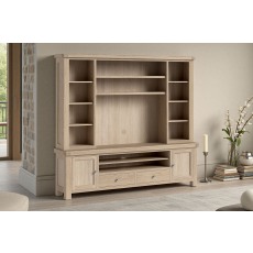 Normandy White Wash Extra Large TV Storage Combination Unit (Top + Base)
