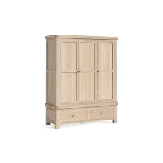 Normandy White Wash Triple Wardrobe Normandy White Wash Triple Wardrobe