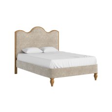 Verona Oak Oatmeal Upholstered Bed Frame
