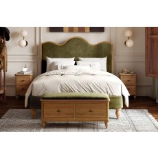 Verona Oak Olive Green Upholstered Bed Frame Verona Oak Olive Green Upholstered Bed Frame