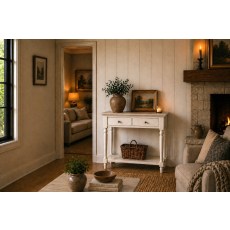 Provence Painted Off-White Oak Console Table