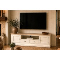 Provence Painted Off-White Oak Extra Large 180cm TV Unit