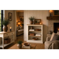 Provence Painted Off-White Oak Low Bookcase