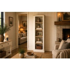 Provence Painted Off-White Oak Slim Bookcase