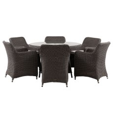 Gallery Direct Ascot Outdoor Round Dining Set & 6 Chairs Gallery Direct Ascot Outdoor Round Dining Set & 6 Chairs