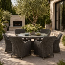 Gallery Direct Ascot Outdoor Round Dining Set & 6 Chairs