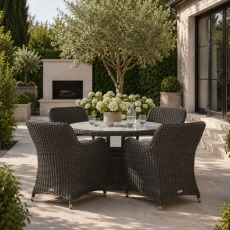 Gallery Direct Ascot Outdoor Round Dining Set & 4 Chairs