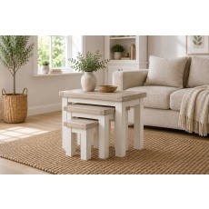 Windsor Country Oak Painted Nest of Tables