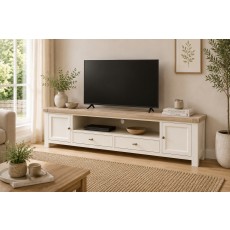 Windsor Country Oak Painted 210cm Large TV Unit