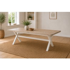 Windsor Country Oak Painted Cross-Leg 200-245cm Ext Dining Table