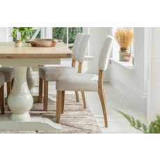 Burford Painted Oak Fully Upholstered Dining Chairs (Pair)