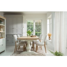 Burford Painted Oak 160-200cm Ext Pedestal Dining Table