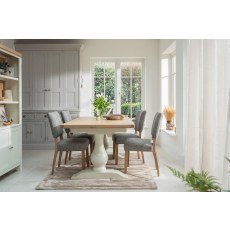 Burford Painted Oak 160-200cm Ext Pedestal Dining Table Burford Painted Oak 160-200cm Ext Pedestal Dining Table