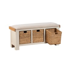 Burford Painted Oak 110cm Upholstered Hall Bench