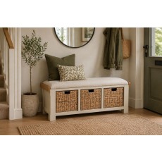 Burford Painted Oak 110cm Upholstered Hall Bench