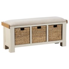 Burford Painted Oak 110cm Upholstered Hall Bench
