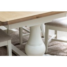 Burford Painted Oak 160-200cm Ext Pedestal Dining Table + 4 Upholstered Chairs Burford Painted Oak 160-200cm Ext Pedestal Dining Table + 4 Upholstered Chairs