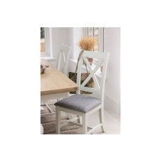 Burford Painted Oak 160-200cm Ext Pedestal Dining Table Set + 4 X-Back Chairs Burford Painted Oak 160-200cm Ext Pedestal Dining Table Set + 4 X-Back Chairs