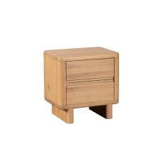 Flynn Natural Oak 2 Drawer Bedside Table