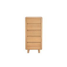 Flynn Natural Oak 5 Drawer Tall Chest ff Drawers