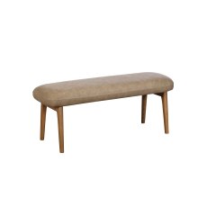 Spencer Taupe PU Leather Low Bench