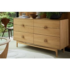 G Plan Larsen Oak 6 Drawer Wide Chest of Drawers