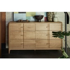 G Plan Maddison Oak 6 Drawer Wide Chest of Drawers