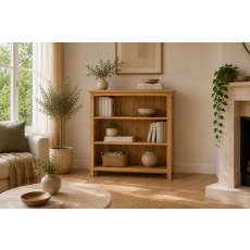 Devon 100% Solid Oak Low Bookcase Devon 100% Solid Oak Low Bookcase