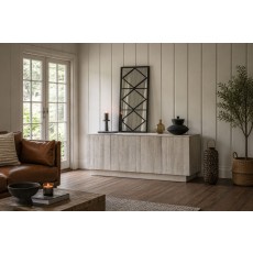 Gallery Direct Iowa 4 Door Sideboard Whitewash 1700x450x700mm