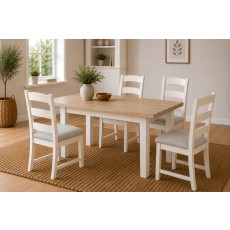 Windsor Country Oak Painted Small 140-185cm Ext Dining Table Set