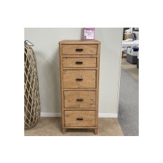 Ex-Display St Austell - Baker Jude Reclaimed Wood 5 Drawer Tall Chest of Drawers Ex-Display St Austell - Baker Jude Reclaimed Wood 5 Drawer Tall Chest of Drawers